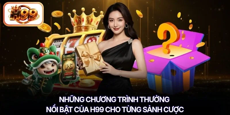 Những chương trình thưởng nổi bật của H99 cho từng sảnh cược