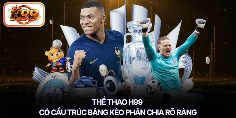 Thể thao H99 có cấu trúc bảng kèo phân chia rõ ràng